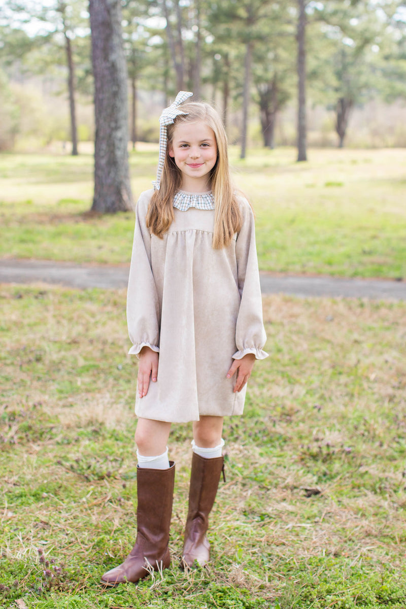 Pippa Dress in Toast Non-Wrinkle Corduroy