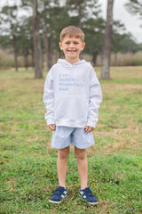 Fleece Hoodie White with Joyfully + Wonderfully Made