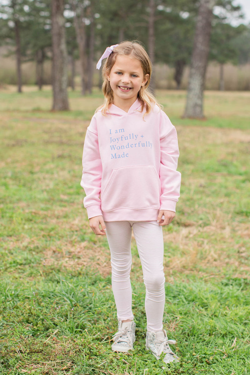 Fleece Hoodie Baby Pink with Joyfully + Wonderfully Made