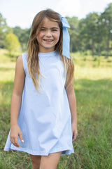 Coco Knit Dress Sleeveless Premium in Blue Gingham Knit