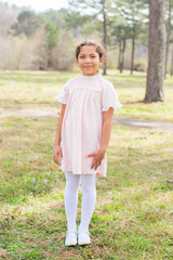 Georgia Dress Short Sleeve in Blush Velvet
