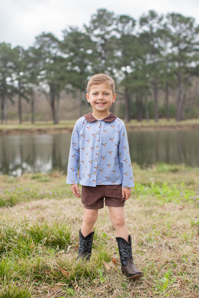 Graham Knit Shirt Long Sleeve in Mallard Knit