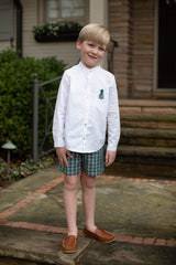 Boy Shorts in Red & Green Tartan