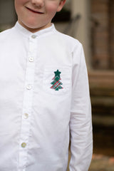 Tyson Shirt Long Sleeve in White Superfine Twill