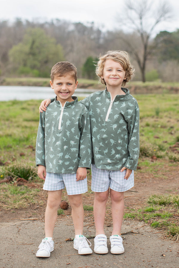 Boy Shorts in Sage Windowpane