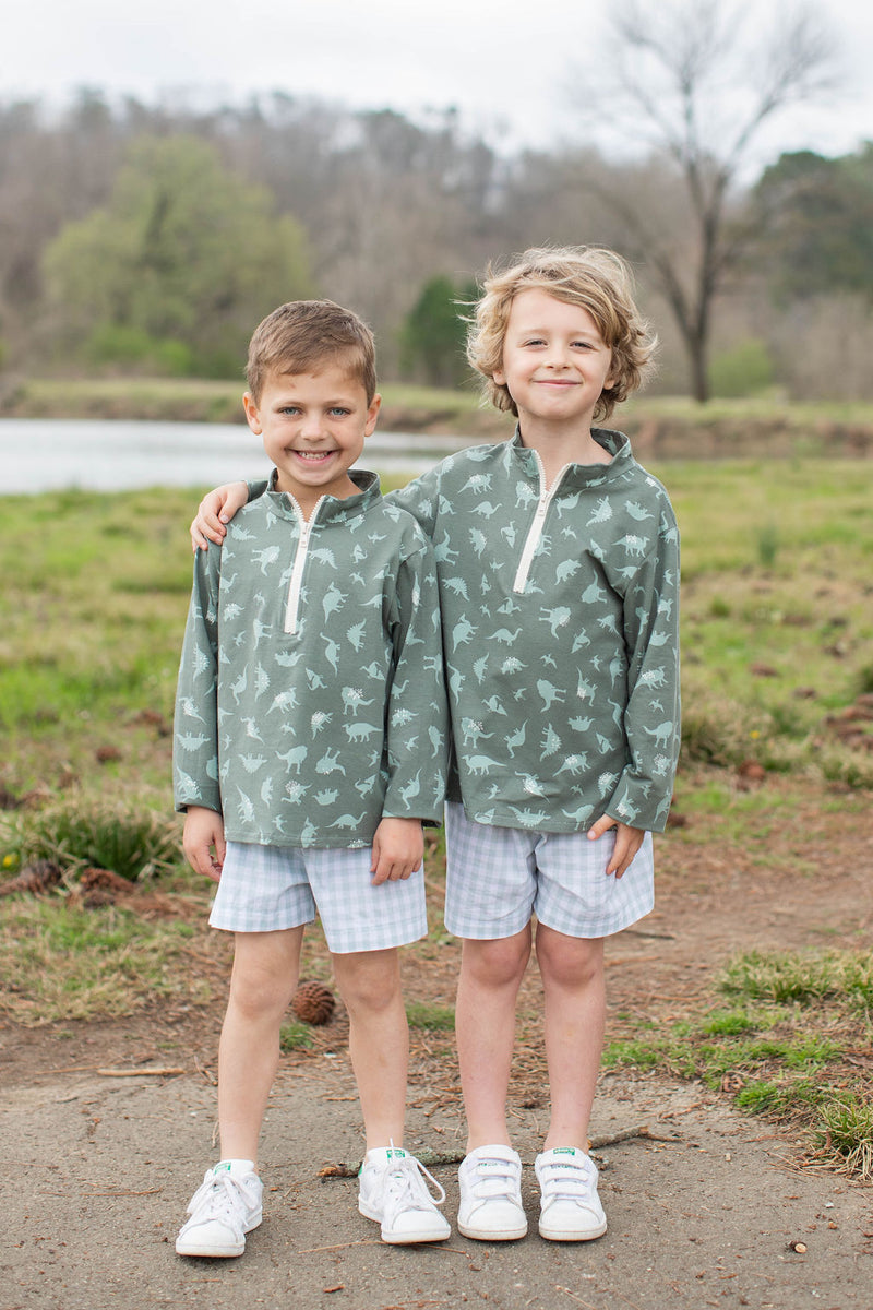Boy Shorts in Sage Windowpane