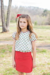 Sadie Skort in Cherry Red Corduroy