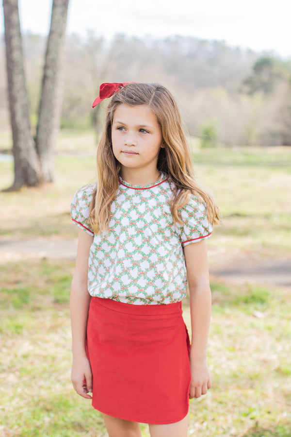 Beth Top in Christmas Trellis