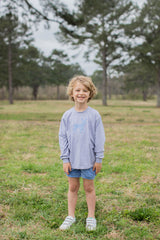 Boy Tee Long Sleeve Basic in Grey Knit w/ Deer Silhouette