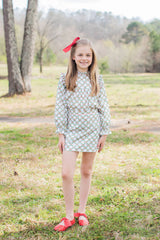 Macy Top in Christmas Trellis