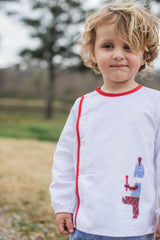 Logan Shirt Long Sleeve in White Corduroy