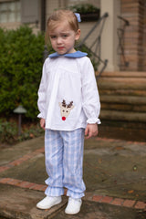 Greta Top Long Sleeve in White Pique