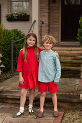 Boy Shorts in Cherry Red Corduroy