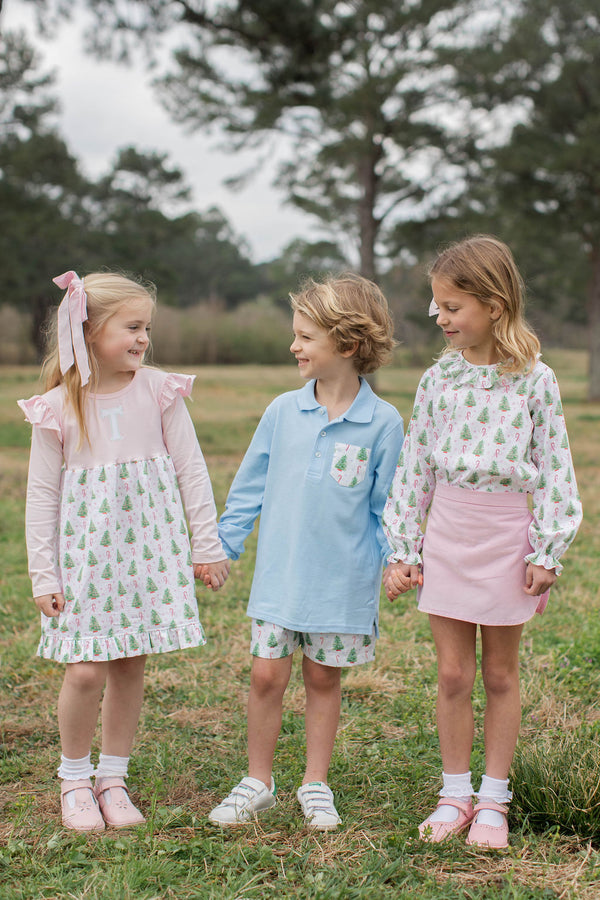 Allyson Top Long Sleeve in Christmas Tree Pink