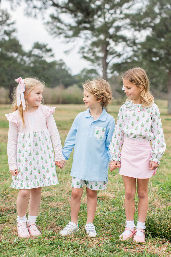 Boy Polo Long Sleeve Light Blue w/ Pocket