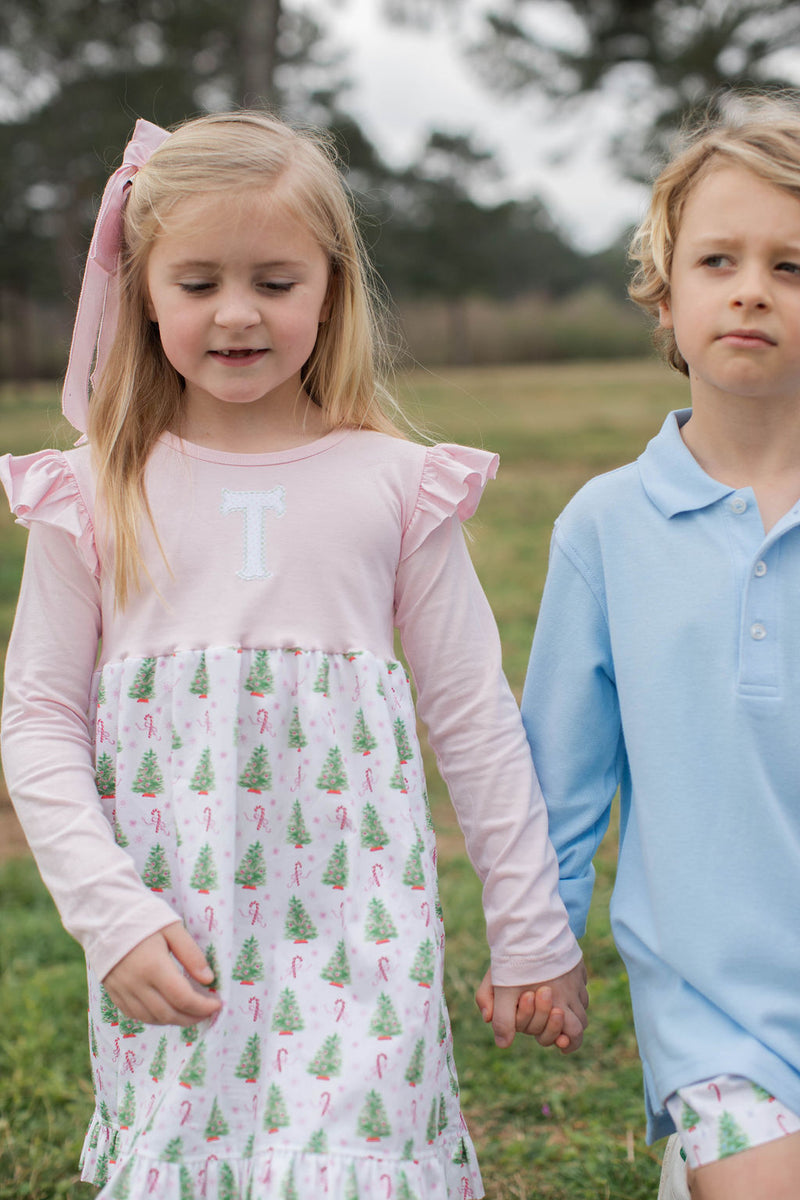 Kathryn Dress w/ Angel Tee Long Sleeve Premium in Light Pink Knit