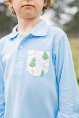 Boy Polo Long Sleeve Light Blue w/ Pocket