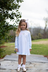 Caroline Dress Long Sleeve in Seamist Superfine Twill
