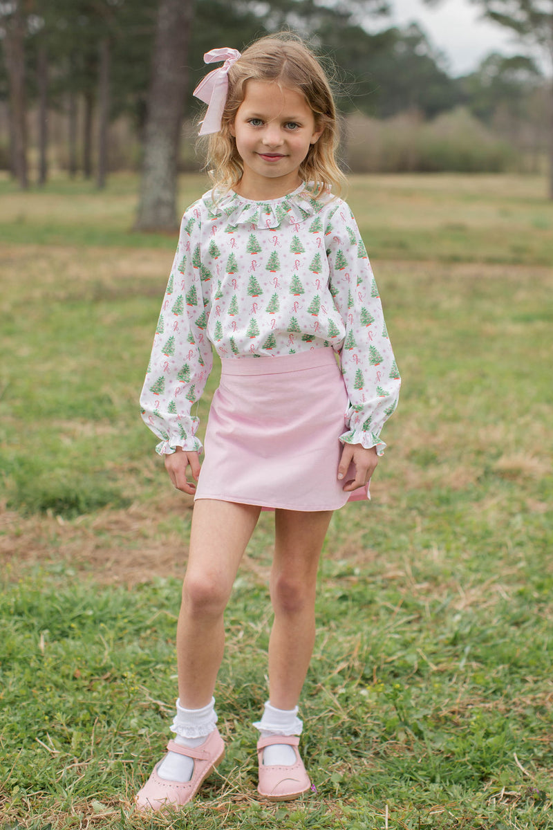 Allyson Top Long Sleeve in Christmas Tree Pink