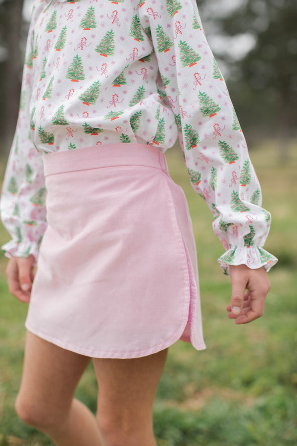 Sadie Skort in Baby Pink Corduroy