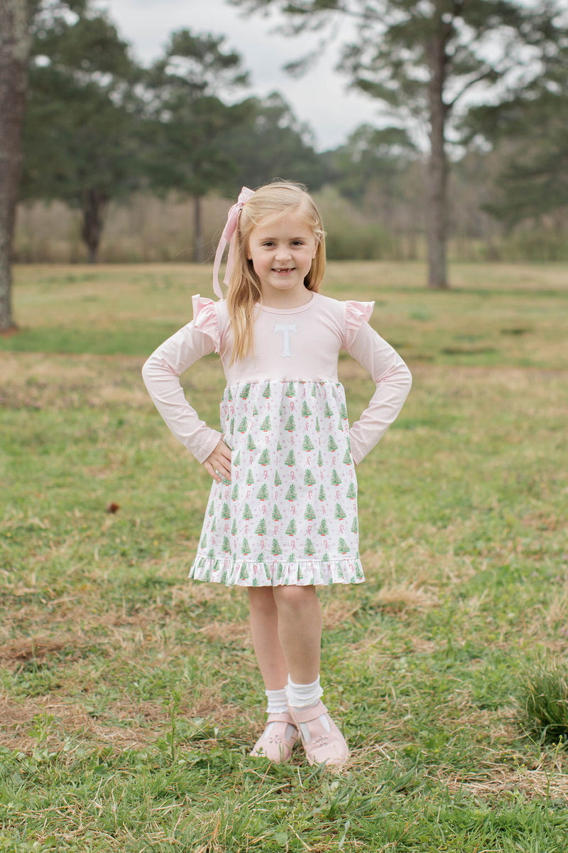 Kathryn Dress w/ Angel Tee Long Sleeve Premium in Light Pink Knit