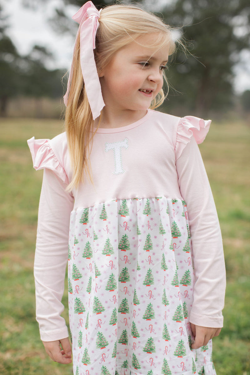 Kathryn Dress w/ Angel Tee Long Sleeve Premium in Light Pink Knit