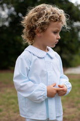 Freddie Shirt Long Sleeve in Seamist Superfine Twill