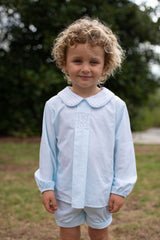 Freddie Shirt Long Sleeve in Seamist Superfine Twill