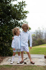 Cooper Shorts Lined in Blue Windowpane