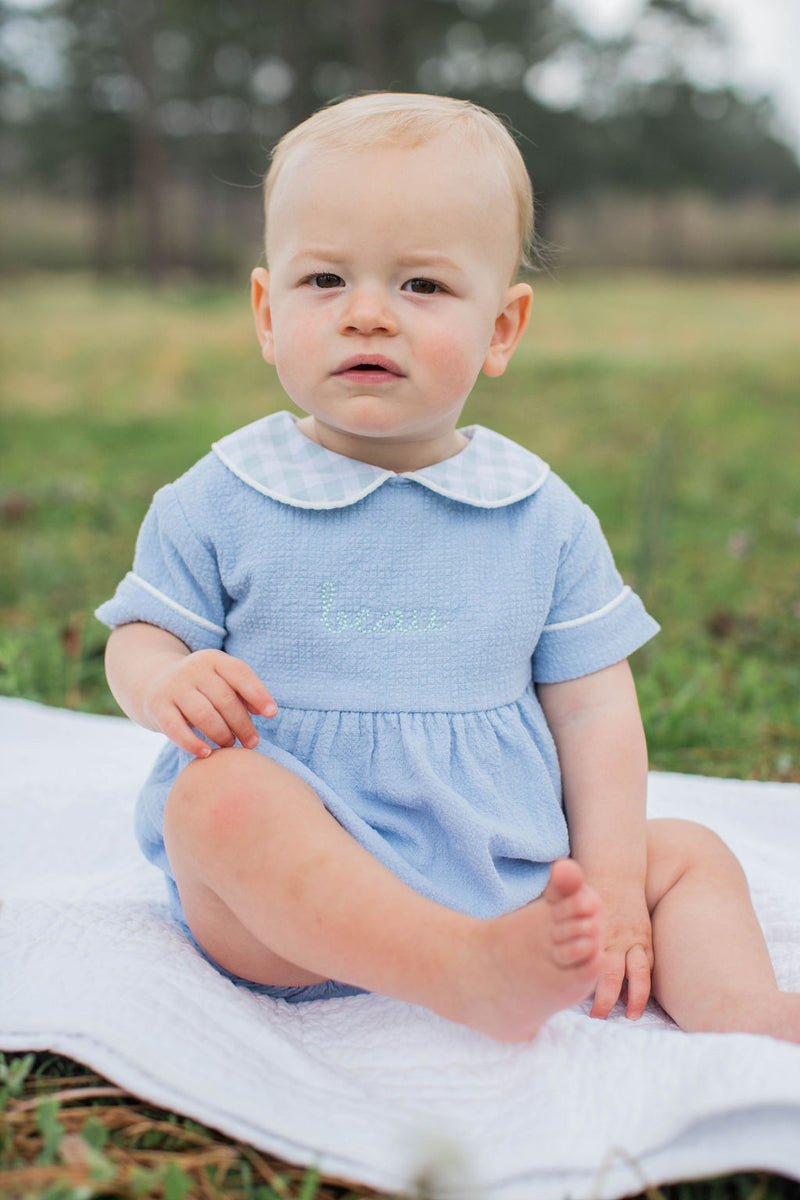 Forrest Bubble Short Sleeve in Blue Gauze
