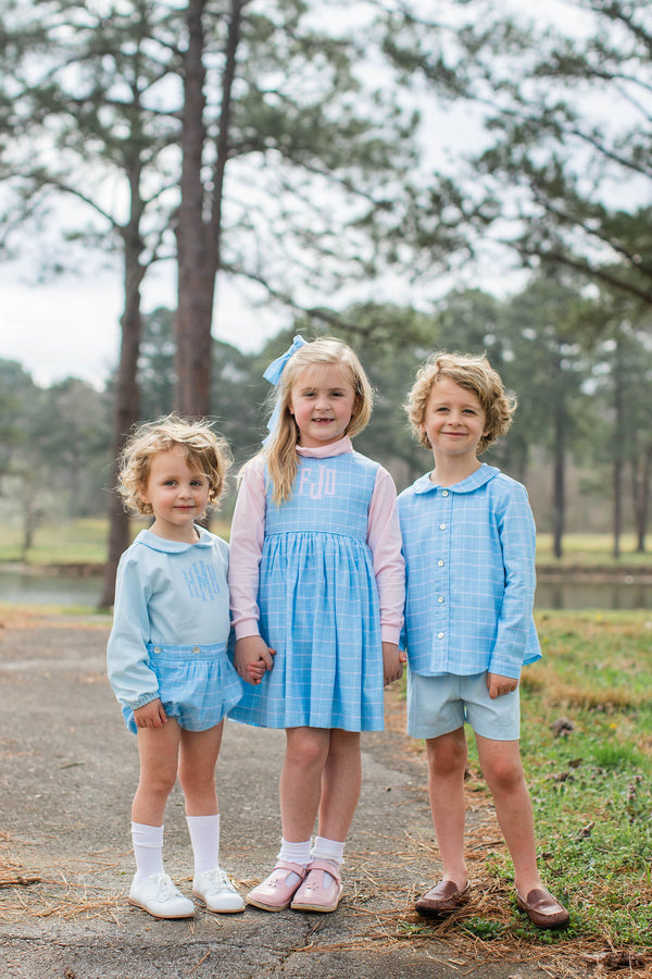 Brock Button-On Long Sleeve Bubble in Playdate Plaid