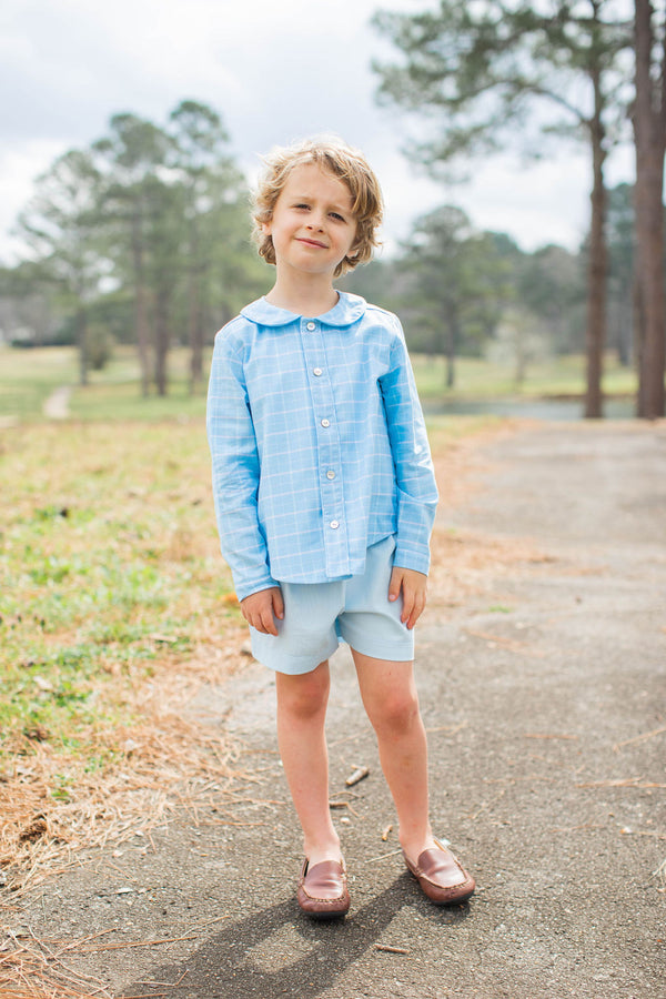 Boy Shorts in Light Blue Pique