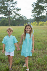 Georgia Dress Sleeveless in Georges Green Chambray
