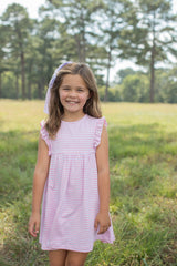Livi Knit Dress Premium in Candy Pink Stripe Knit