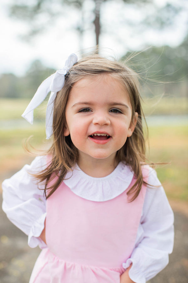 Allyson Top Long Sleeve in Bitty Dot Pink Pique