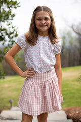 Alie B. Skirt in Dusty Pink Check
