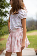 Alie B. Skirt in Dusty Pink Check