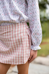 Sadie Skort in Dusty Pink Check