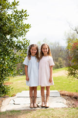 Georgia Dress Short Sleeve in Ballet Pink Non-Wrinkle Corduroy