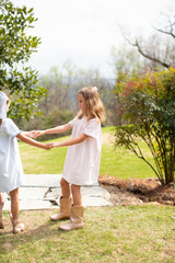Georgia Dress Short Sleeve in Ballet Pink Non-Wrinkle Corduroy