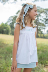 Mimi Top in White Pique
