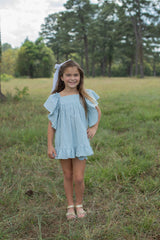 Nina Top in Palm Stripe Seersucker
