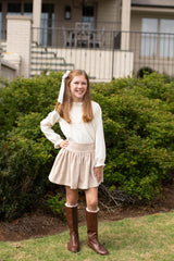 Alie B. Skirt in Toast Non-Wrinkle Corduroy