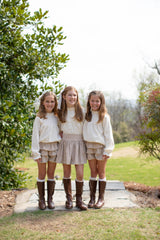 Avery Top Long Sleeve in Ivory Non-Wrinkle Corduroy