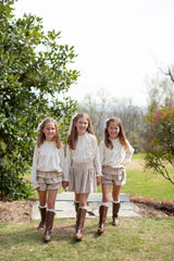 Knee High Socks with Ruffle in Ivory