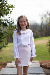 Sadie Skort in Ballet Pink Non-Wrinkle Corduroy