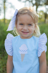 Daisy Top in Aqua Microcheck