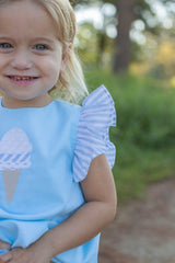 Daisy Top in Aqua Microcheck
