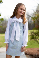 Sloane Top Long Sleeve Lined in White Swiss Dots