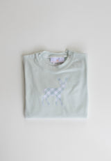 Boy Tee Long Sleeve Premium in Light Blue Knit with Deer Silhouette